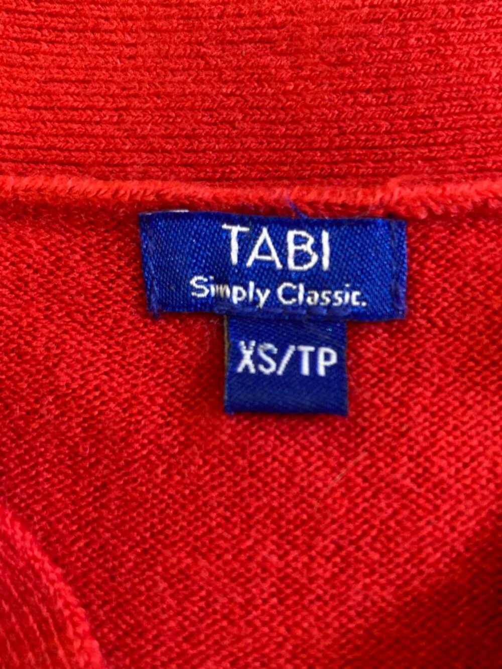 TABI Red thin knit v-neck sweater w/ adjustable neck tie pieces XS SMALL MEDIUM - Picture 2 of 16